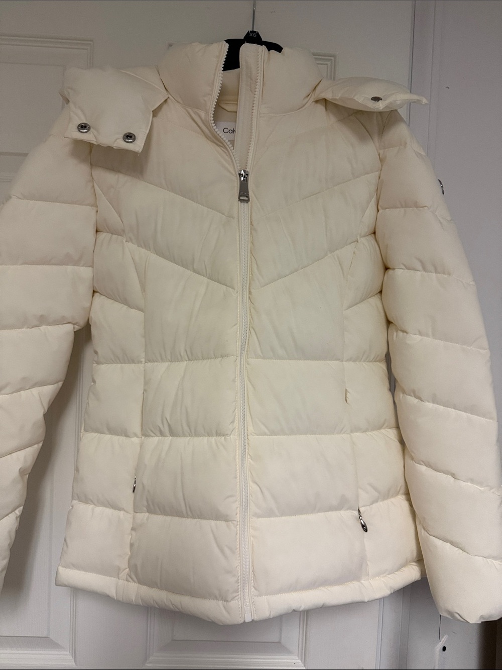 Calvin Klein Cream Quilted Puffer Jacket
